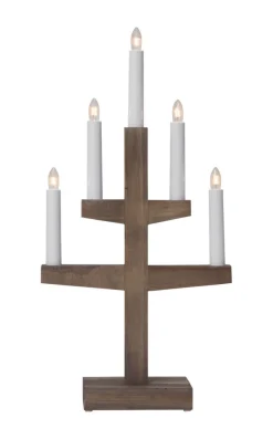 TRAPP Ljusstake 5L 46cm Brun