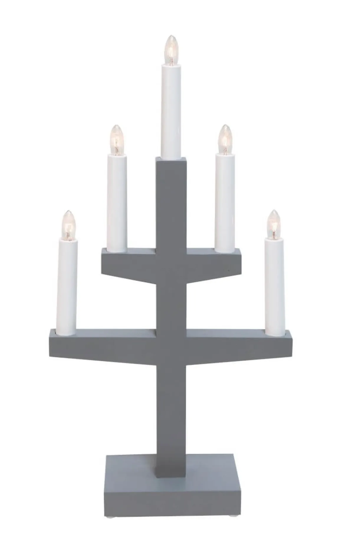 TRAPP Ljusstake 5L 46cm Grå