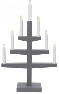 TRAPP Ljusstake 7L 54cm Grå