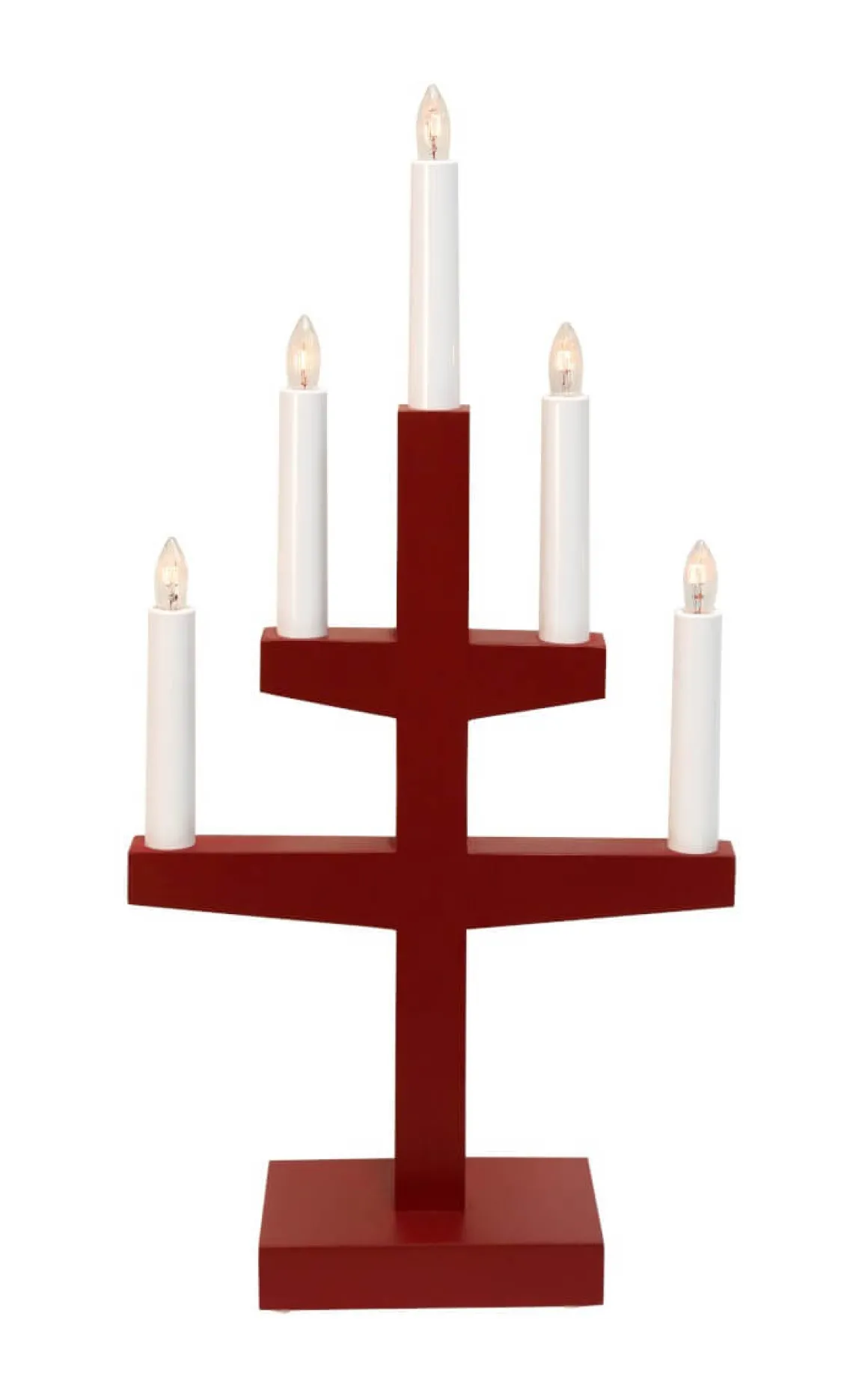 TRAPP Ljusstake 5L 46cm Röd