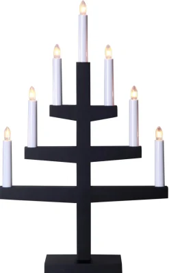 TRAPP Ljusstake 7L 54cm Svart