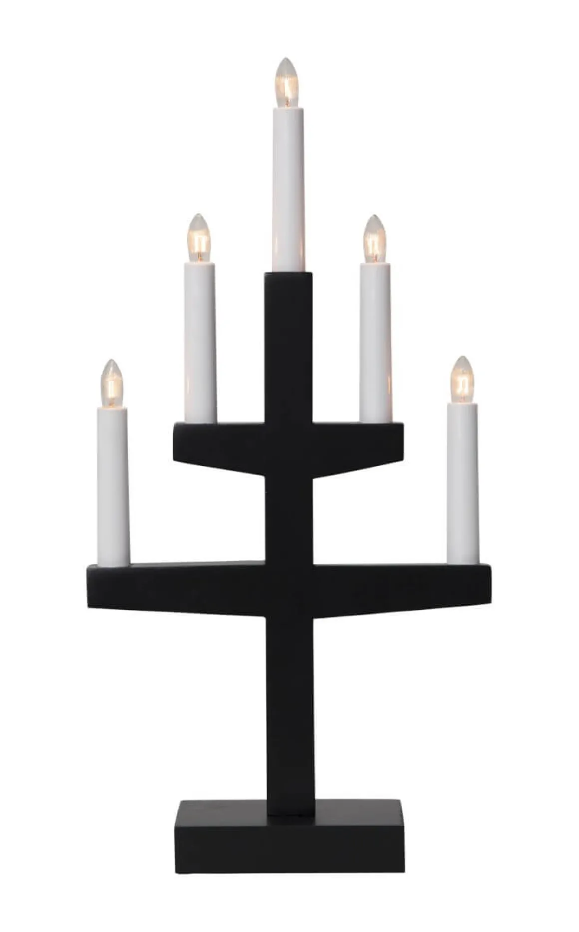 TRAPP Ljusstake 5L 46cm Svart