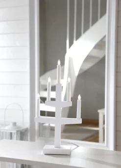 TRAPP Ljusstake 5L 46cm Vit