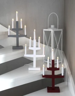 TRAPP Ljusstake 5L 46cm Vit