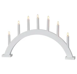 TRAPP Träljusstake 7L 34cm Båge Vit