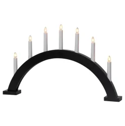 TRAPP Träljusstake 7L 34cm Båge Svart