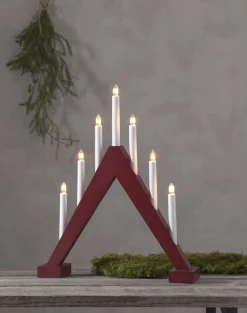 TRILL Ljusstake 7L 47cm Röd