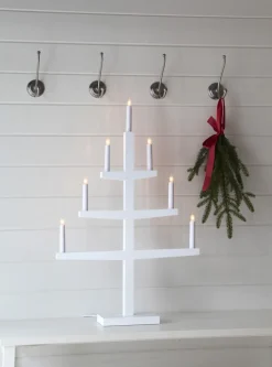 Tripp Ljusstake 7L 77cm Vit