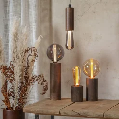 TUB Sladdställ E27 15cm Trä/Valnötsfärg