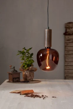 TUB Sladdställ E27 15cm Trä/Valnötsfärg