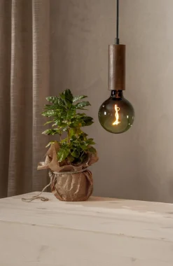 TUB Sladdställ E27 15cm Trä/Valnötsfärg