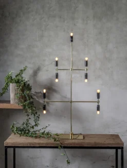 TWICE Ljusstake 9L 91cm Mässing