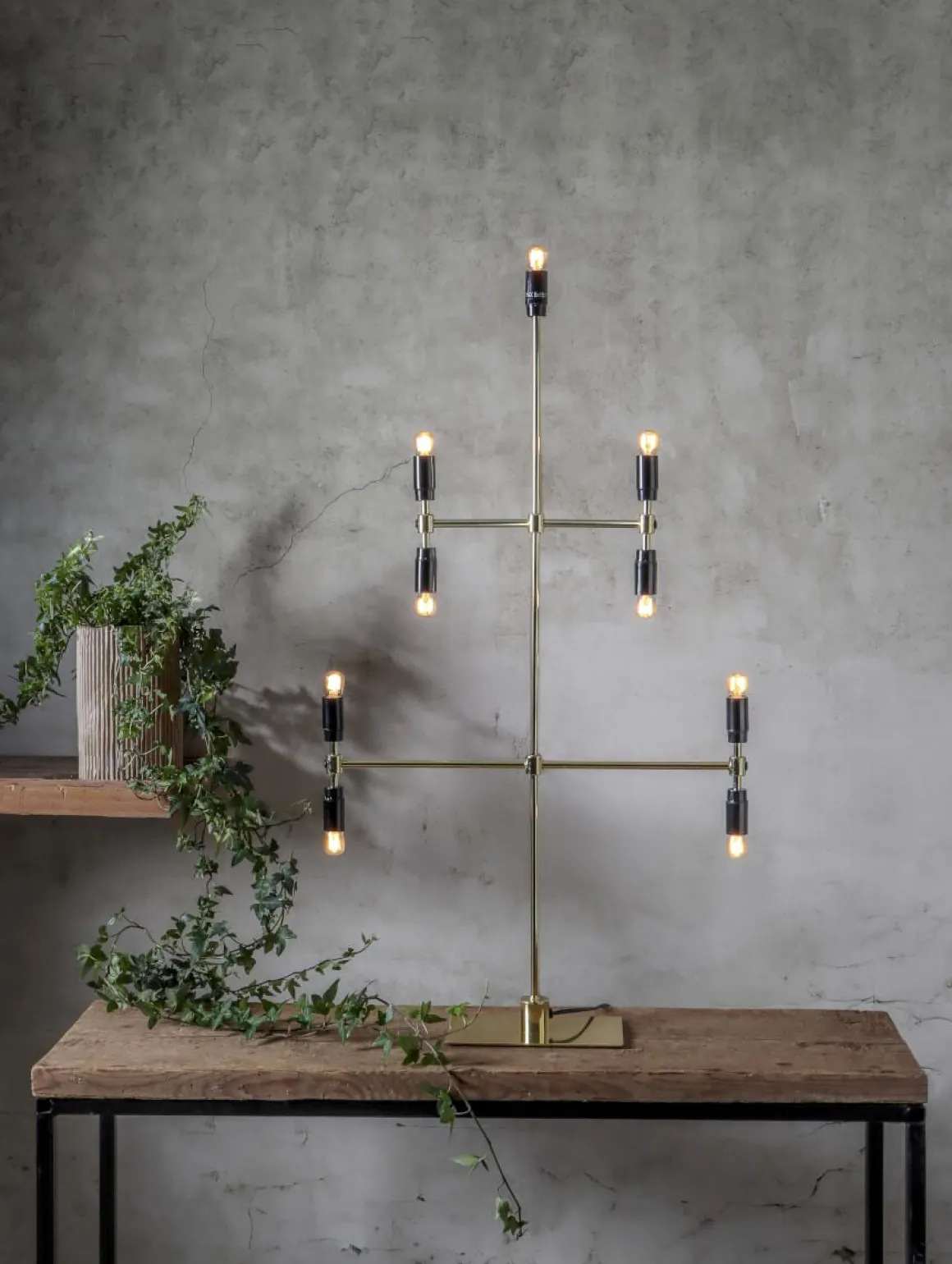 TWICE Ljusstake 9L 91cm Mässing