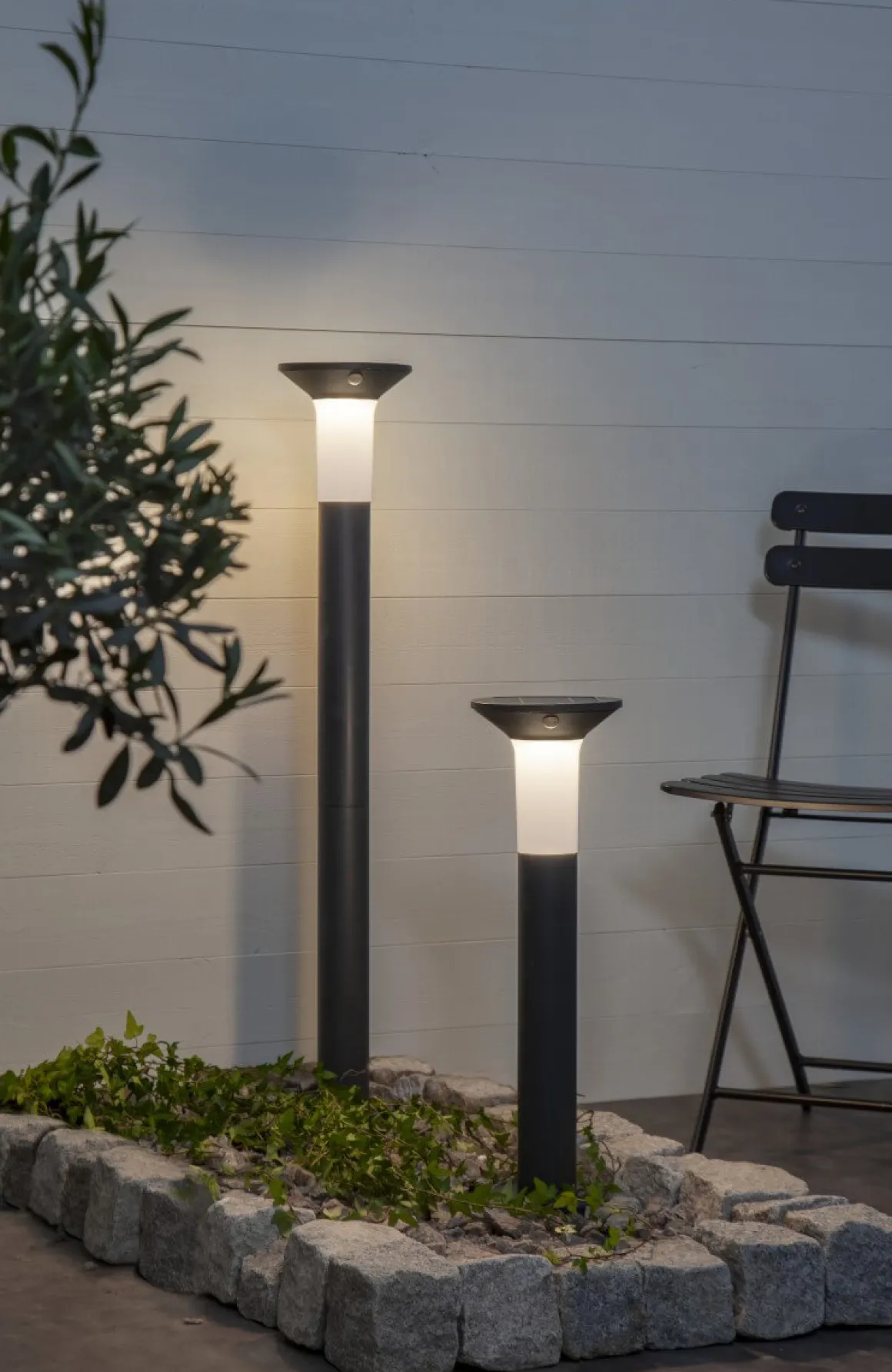 VALTA Solcells-pollare Sensor 55/90cm Grafit