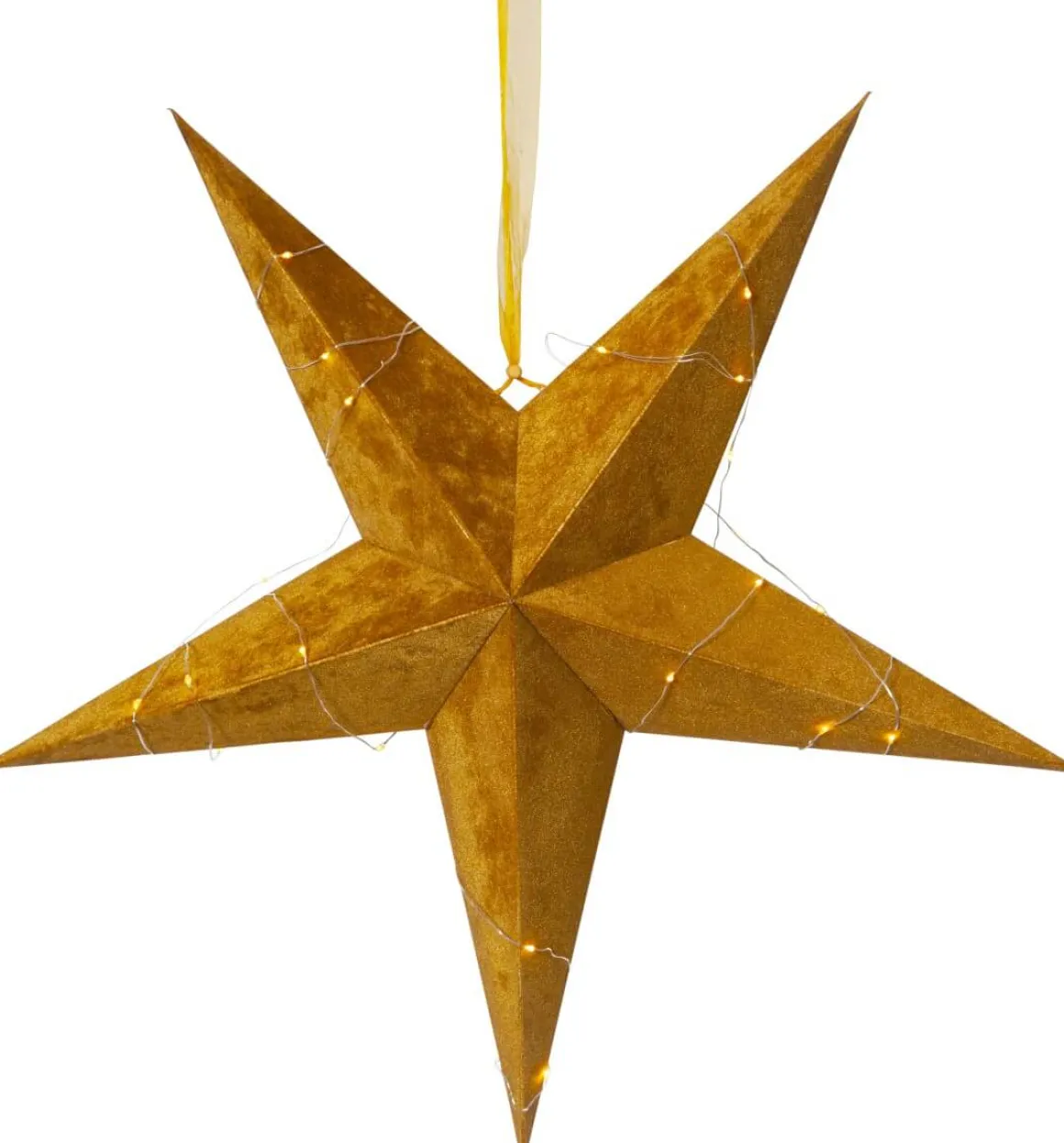VELVET Pappersstjärna 60cm 40LED Guld