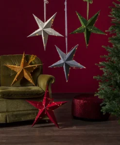 VELVET Pappersstjärna 60cm 40LED Guld