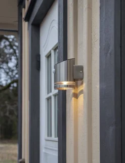 VENICINI Vägglykta Solcell Sensor 12,5cm Silver