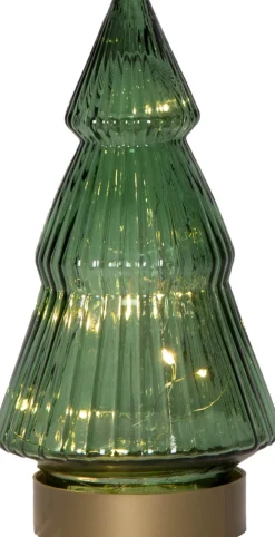 VERDE Glasdekoration Batteri 19,5cm Grön