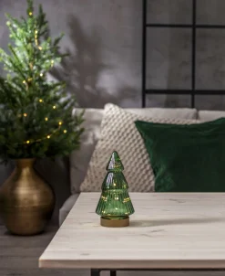 VERDE Glasdekoration Batteri 19,5cm Grön