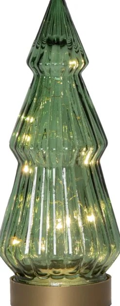 VERDE Glasdekoration Batteri 24cm Grön