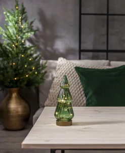 VERDE Glasdekoration Batteri 24cm Grön