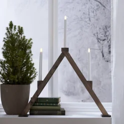 VIKA Ljusstake Batteri 64cm LED Brun