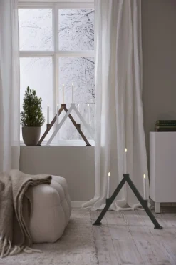 VIKA Ljusstake Batteri 64cm LED Brun