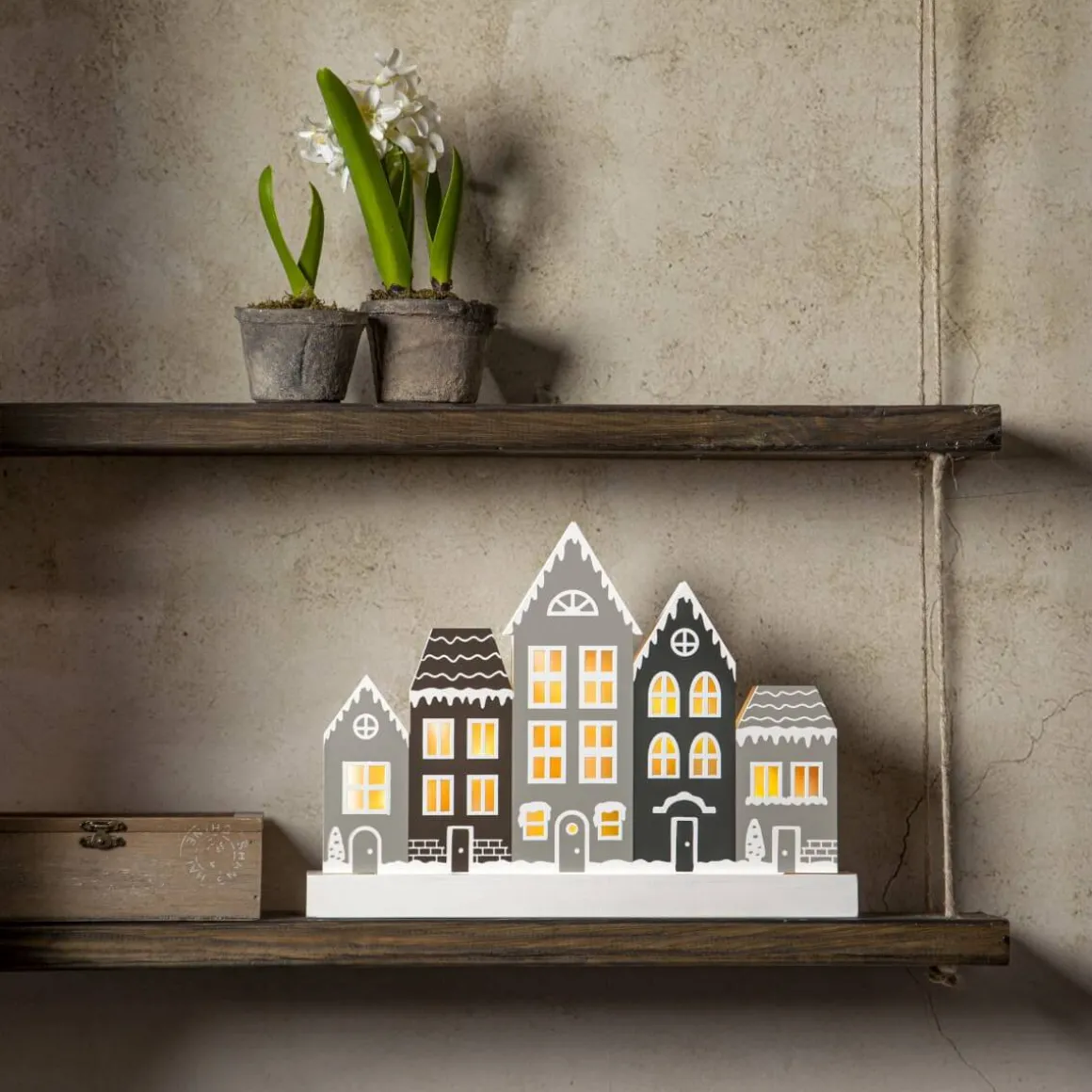 VILLA Ljusstake Batteri 6L 32cm Flerfärgad