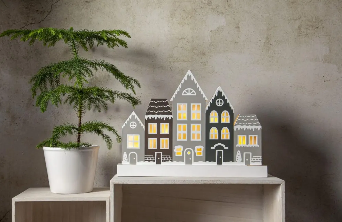 VILLA Ljusstake Batteri 6L 32cm Flerfärgad