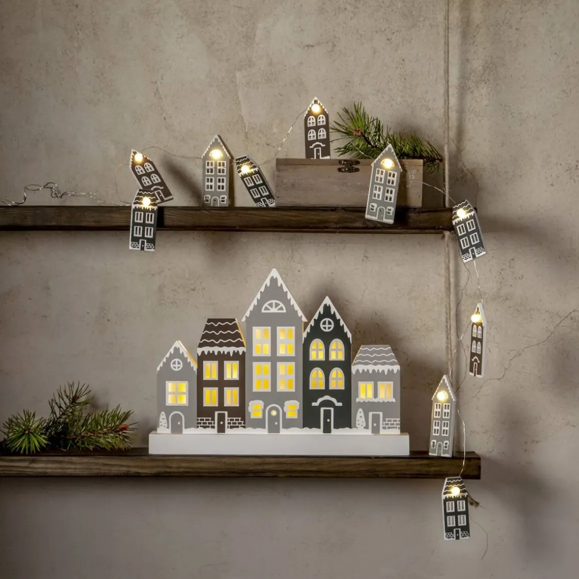 VILLA Ljusstake Batteri 6L 32cm Flerfärgad