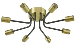 VINCENT Plafond 8L 60cm Svart/Borstad Mässing