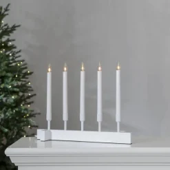 VIND Ljusstake 5L 40cm Vit