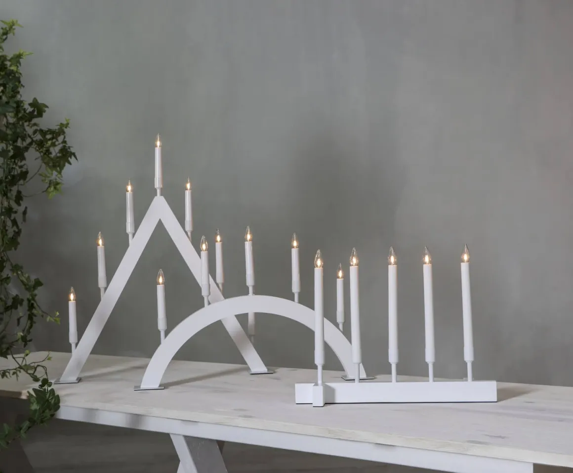 VIND Ljusstake 5L 40cm Vit