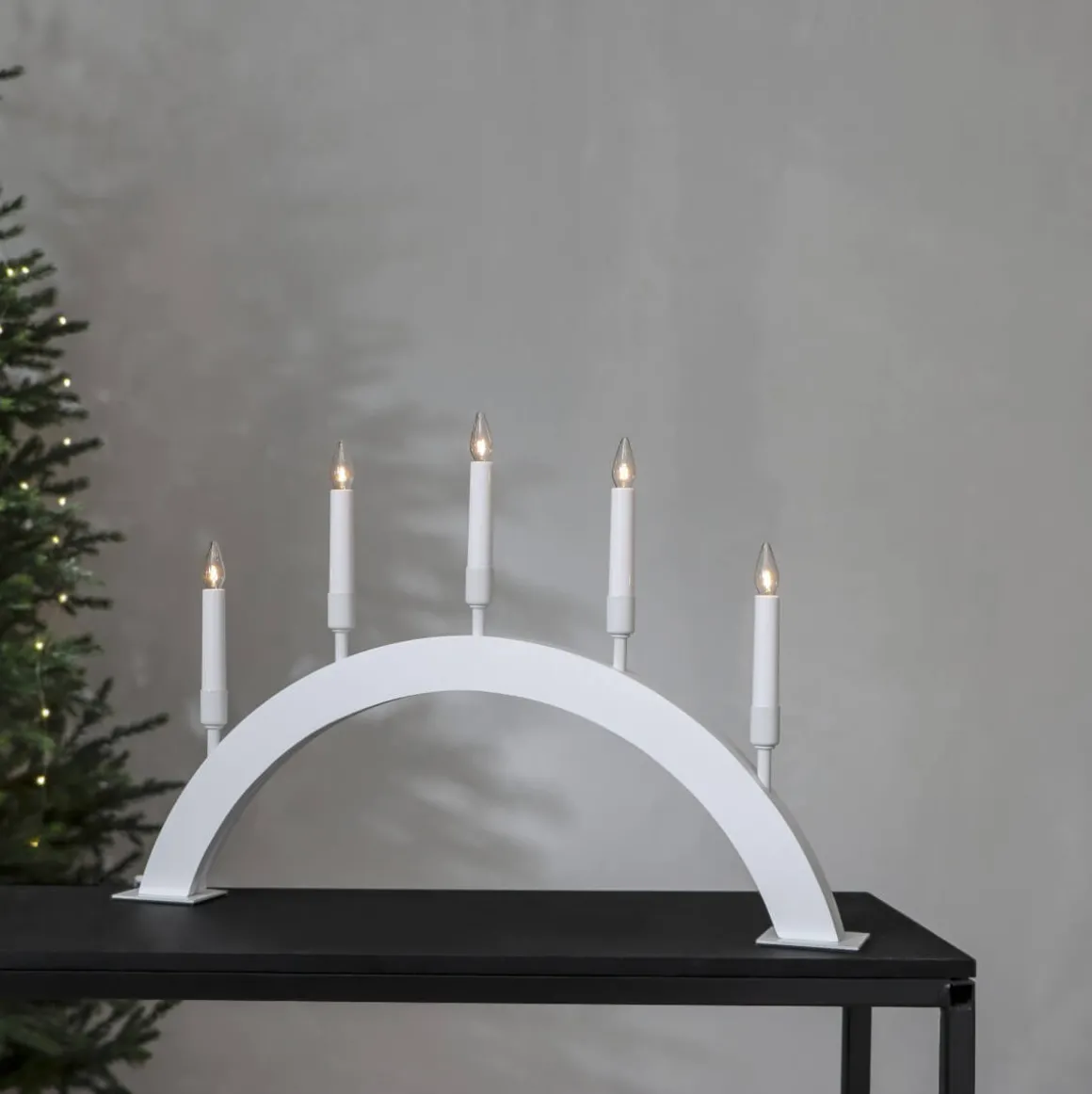 VIND Ljusstake 5L 57cm Vit