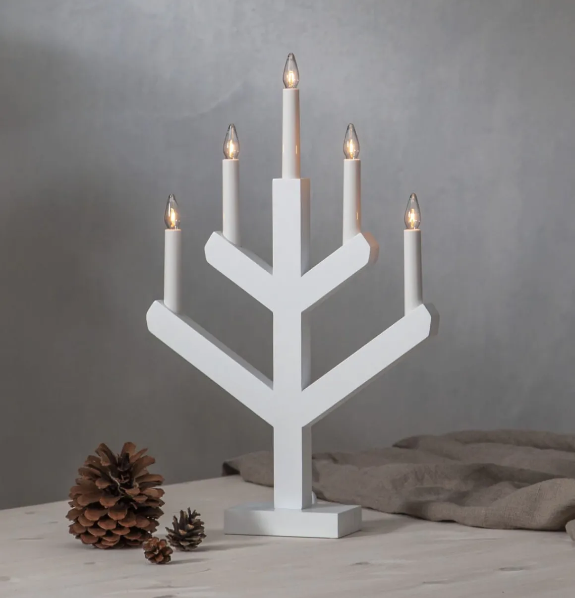 VINGA Ljusstake 5L 50cm Vit