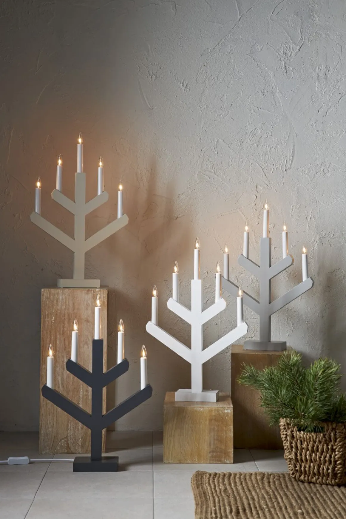 VINGA Ljusstake 5L 50cm Vit