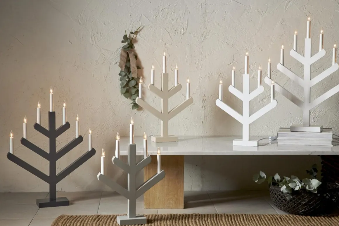 VINGA Ljusstake 5L 50cm Vit