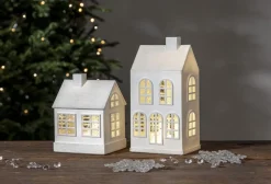 VINTER Inomhusdekoration Hus Batteri 22,5cm Vit