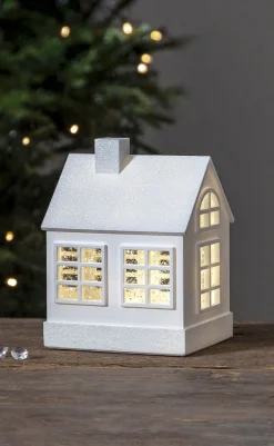 VINTER Inomhusdekoration Hus Batteri 15,5cm Vit