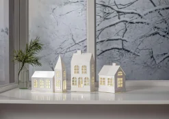 VINTER Inomhusdekoration Hus Batteri 15,5cm Vit