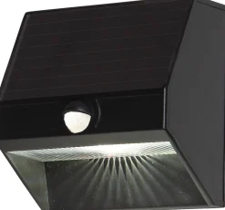 WALLY 50/5 LUMEN Solcells-vägglykta 11cm Svart