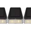 WALLY MINI 3-Pack Solcells-vägglykta 7,5cm Svart Varmvit IP44