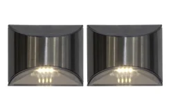 WALLY Vägglykta Solcell 2-Pack 8cm Silver