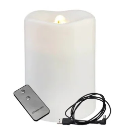 WATER CANDLE LED-Blockljus 14cm Vit