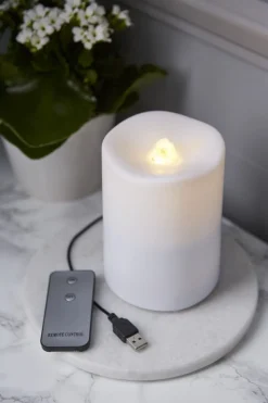 WATER CANDLE LED-Blockljus 14cm Vit
