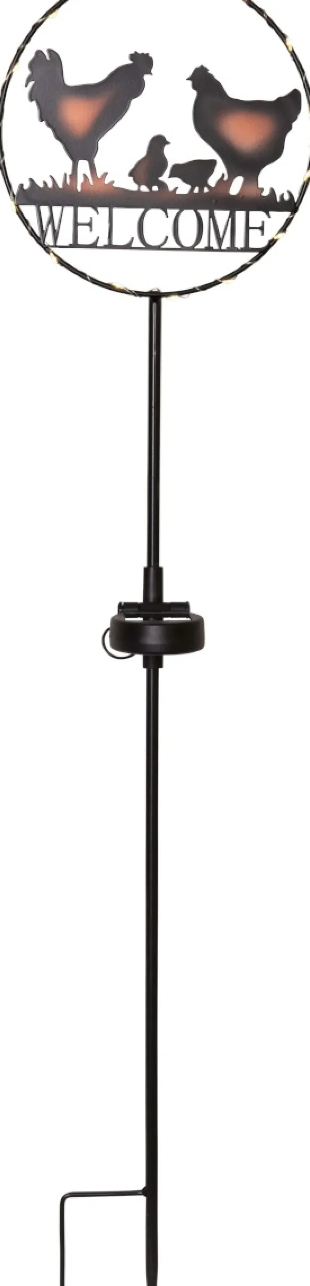 WELCOME Solcellsdekoration 75cm Svart