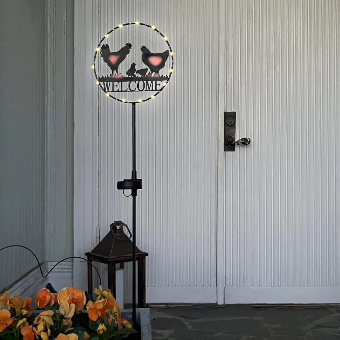 WELCOME Solcellsdekoration 75cm Svart