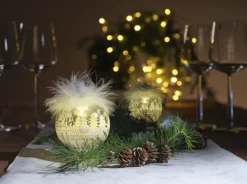 WHITE CHRISTMAS Kula Batteri 10,7cm 3-Pack