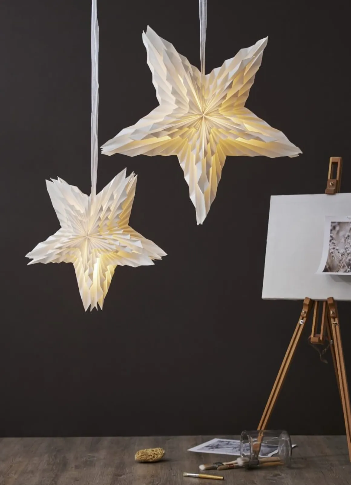 WHITE Pappersstjärna 70cm Vit