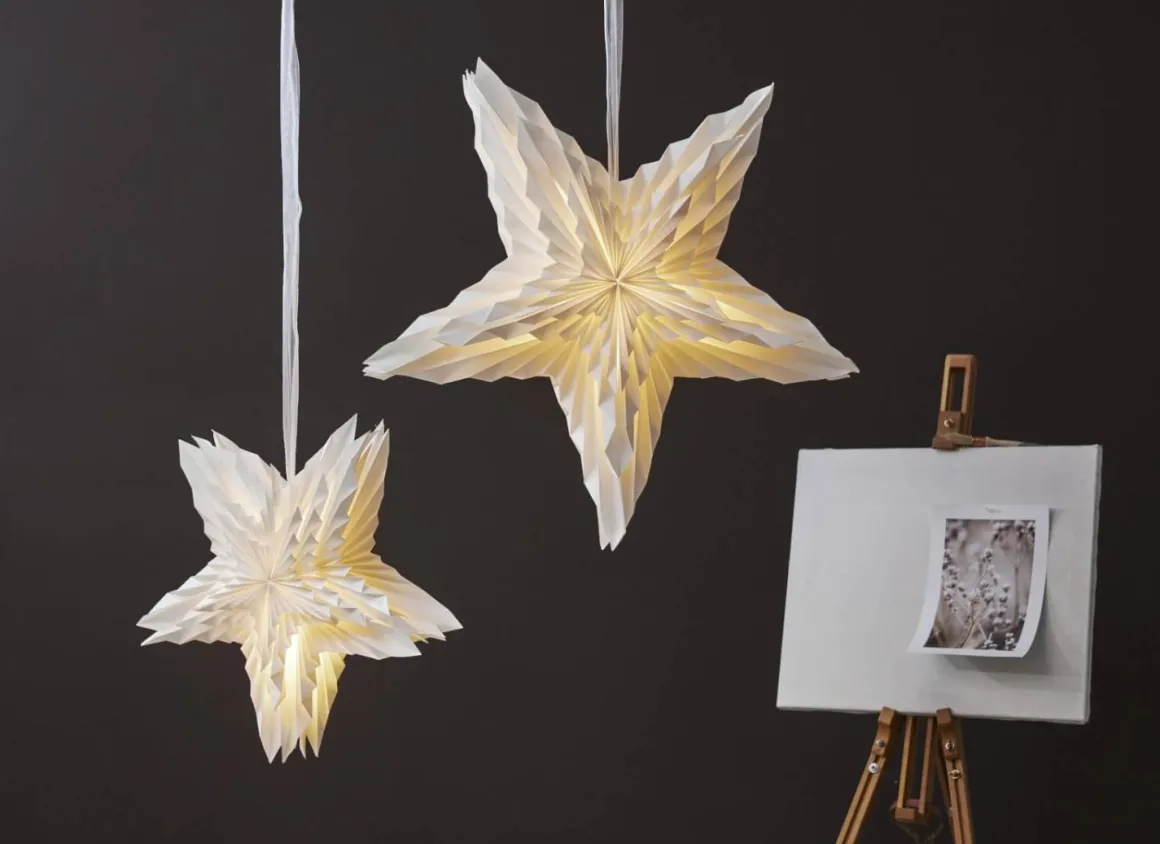 WHITE Pappersstjärna 70cm Vit